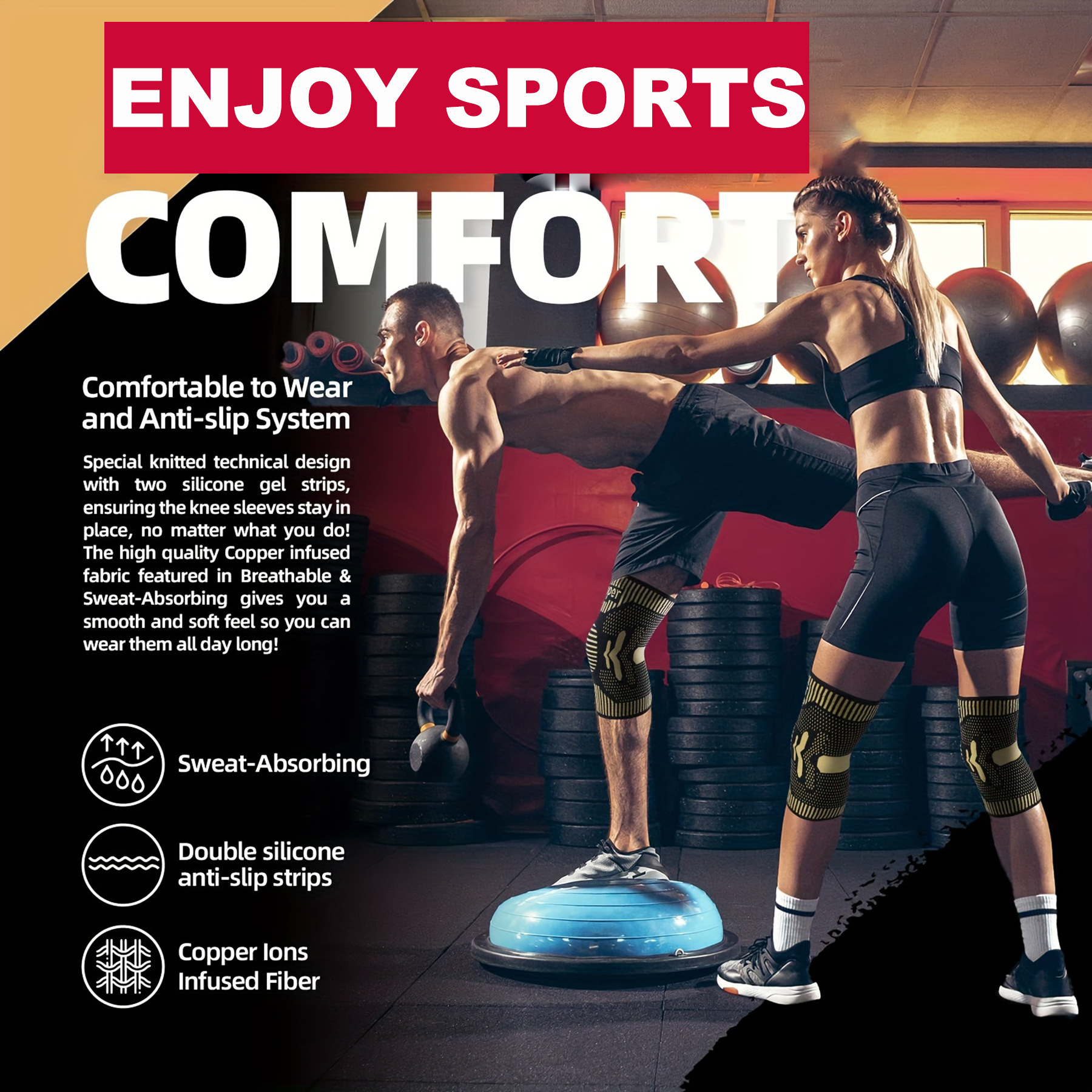 Copper ion sports knee pads, s - Running Gear Knee recensione e prezzo