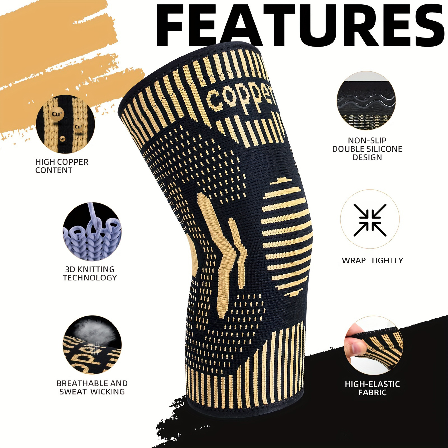 Copper ion sports knee pads, s - Running Gear Knee recensione e prezzo
