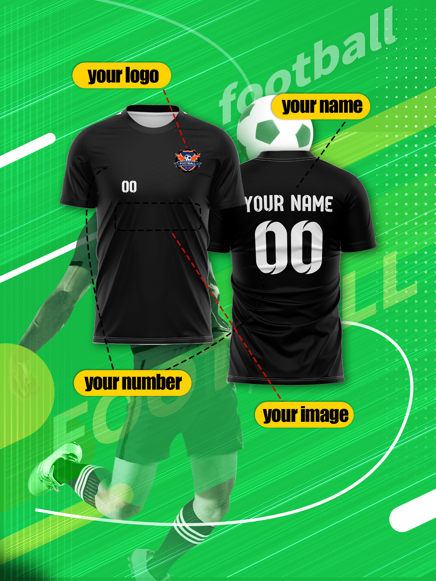 Custom Photo Name Number Socce - Running Gear Names recensione e prezzo